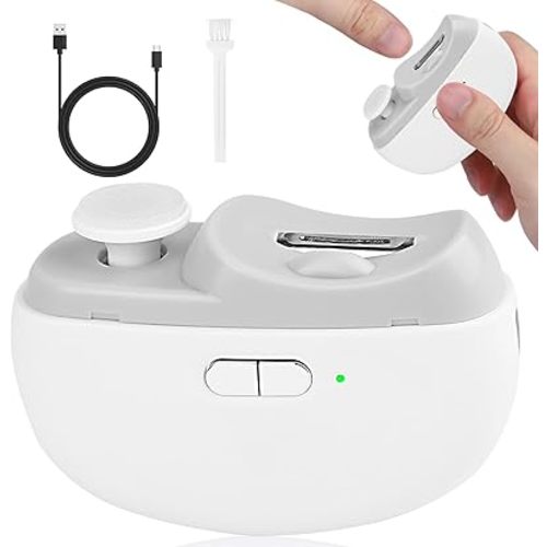2025 Upgraded Electric Nail Clipper, 3 in 1 Automatic Nail Trimmer and Polisher with LED Light & Clip Storage,USB Rechargeable - 2 Speeds Electric Nail File for Baby, Adults, Seniors