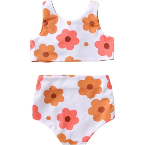 Mubineo Toddler Baby Girl Cute 2PCS Bathing Suit Beach Sets Bikini Swimsuit Set Bowknot Swimwear