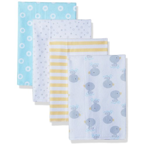 Gerber Baby 4 Pack Flannel Burp Cloth, New Duck, One Size
