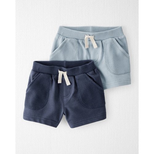 Baby 2-Pack Organic Cotton Waffle Knit Shorts - Little Planet | Carter's