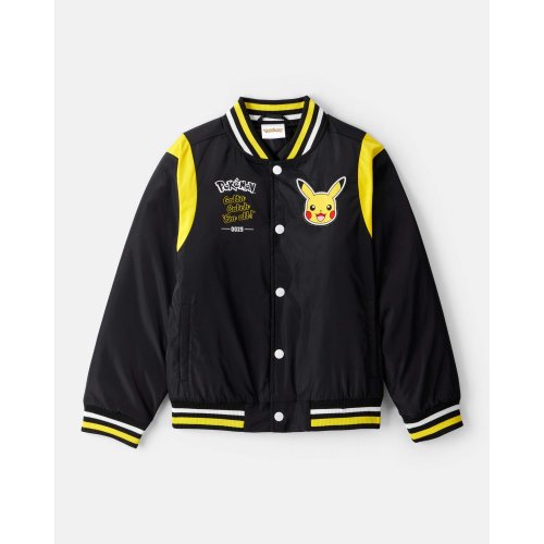 Boys Pokémon Pikachu Long-Sleeve Bomber Fashion Jacket - Black/Yellow - Carter's | Carter's