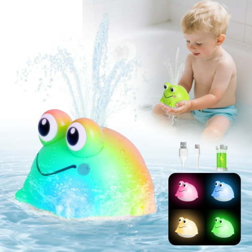 Dammyty Baby Bath Toys, Light up Frog Fountain Toddler Bath Toys for Kids Ages 1-3, Baby Toys 6-12 months