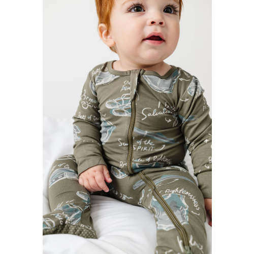 Armor of God Green PJ Footed Onesie Bamboo – Holy Pals