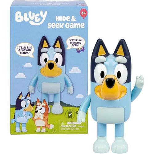 Bluey Game Hide and Seek Electronic Figure, Articulated, Musical Kids Figurines with Dance Mode, Interactive Play Toddler Figurine Toys for Ages 3+