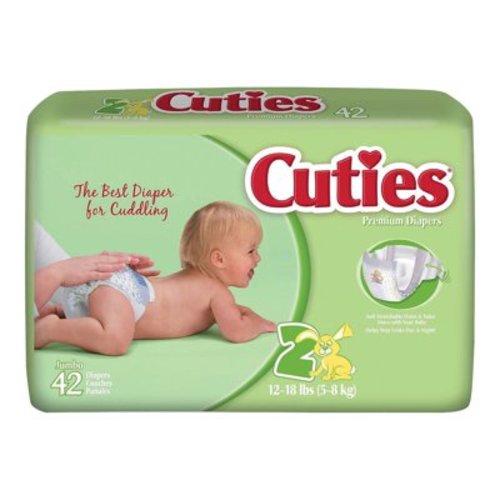 Cuties Premium Size 2 Baby Diapers, Ultra Absorbent, Hypoallergenic, 168 Count Pack