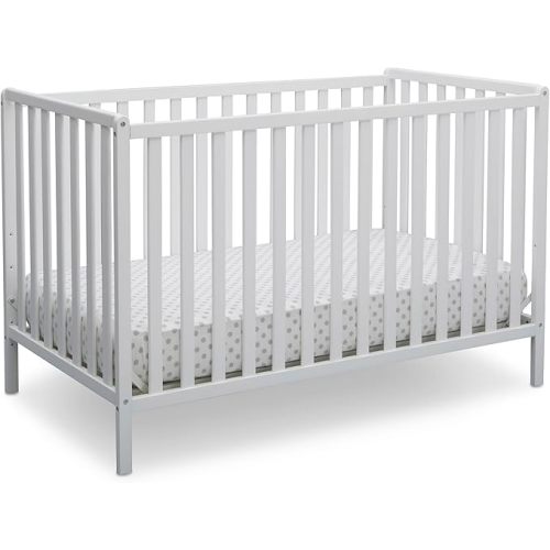 Delta Children Heartland 4-in-1 Convertible Crib - Greenguard Gold Certified, Bianca White