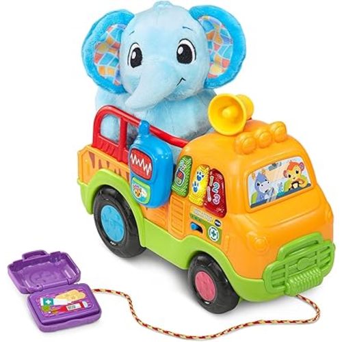 VTech Learn and Rescue Elephant Truck Pull Toy with Plush Elephant