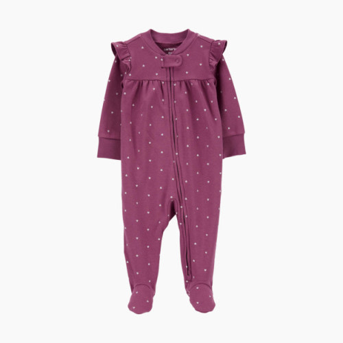Carter's 2-Way Zip Cotton Sleep & Play Pajamas - Burgundy, 6 M