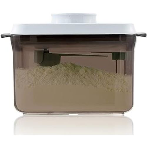 to Go Formula Container - 1000ml Airtight Milk Powder Container for Travel, Formula Dispenser with Scraper, 11OZ, 0.66LB, 300g, Brown