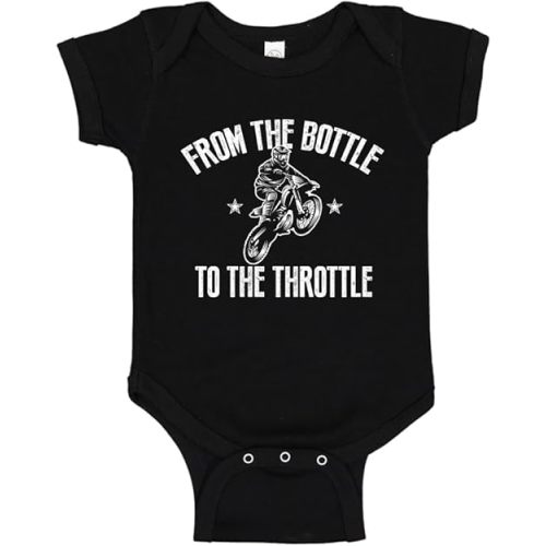 Motocross from The Bottle to The Throttle Dirt Bike Baby Bodysuit/Toddler T-Shirt for Future Rider