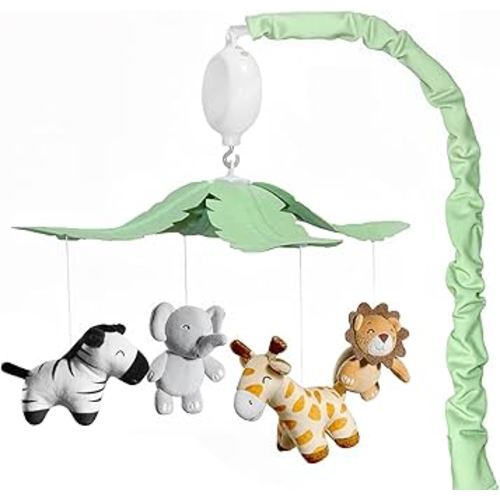 Feisike Jungle Safari Baby Crib Mobile with 35 Soothing Lullabies & 3 Modes - Adjustable Nursery Mobiles for Boys & Girls, Animal-Themed Nursery Decor Musical Mobile for Crib or Bassinet