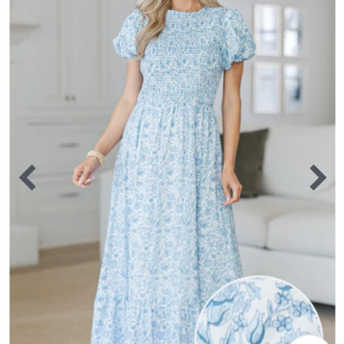 NURSING COLLECTION: Blue Floral Maxi Dress