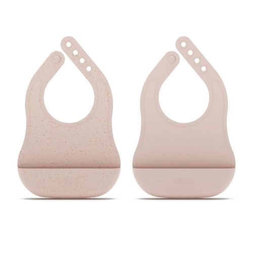 Lalo 2pk Silicone Bibs - Lavender