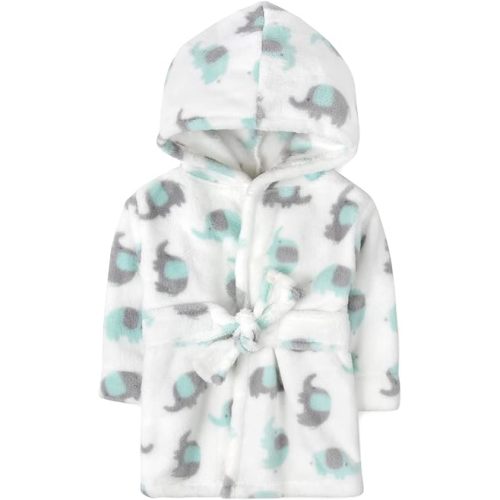 Baby and Infant Bath Robe with Hood and Baby Beach Cover Up for Boys and Girls 0-9 Months (Exquisite Elephants)