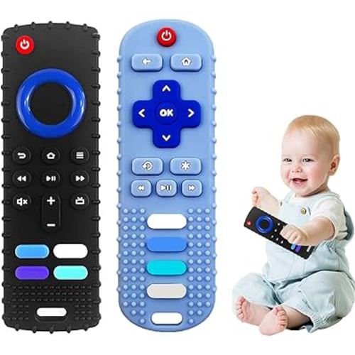 Silicone Baby Teething Toys, Teething Toys for Babies 3 6 18 24 Months, Baby Silicone Chew Toys,Remote Control Shape Teething Toys,BPA Free