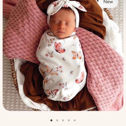 Butterfly Organic Jersey Wrap & Topknot Set | Snuggle Hunny