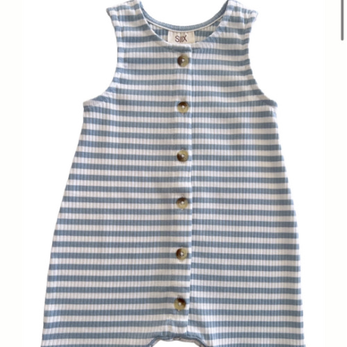 Dusty Blue Stripe / Organic Ribbed Bay Shortie – SpearmintLOVE
