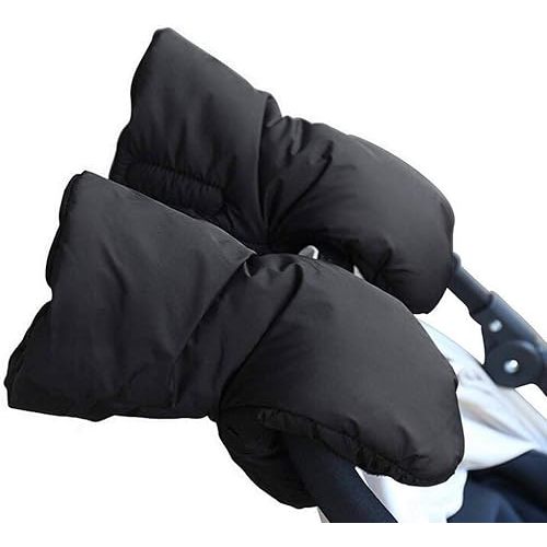 Black Waterproof Women Men Winter Stroller Gloves Hand Muff Warmers Extra Thick Anti-Freeze