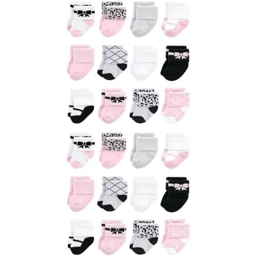 Hudson Baby Unisex Cotton Rich Baby Terry Socks 24-Pack