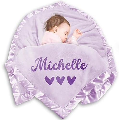 Yofair Personalized Baby Blanket for Girls Boys Custom Blanket with Name Customized Baby Gifts for Newborn or Infant