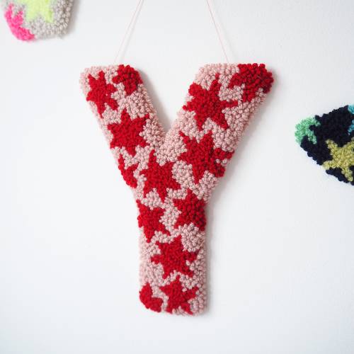 Pink and Red Custom Letter Star Wall Hanging