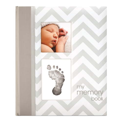 Grey Chevron Baby Book (9x10.75mm)