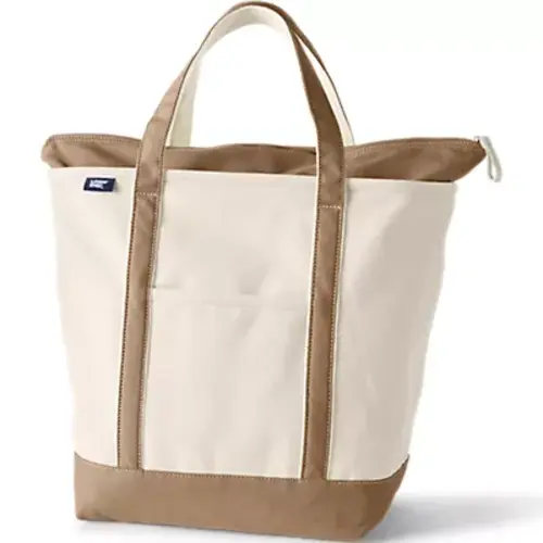 Medium 5 Pocket Open Top Canvas Tote Bag | Lands' End