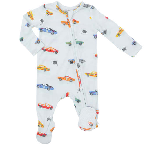 Angel Dear Bamboo 2-Way Zipper Footie - Muscle Cars