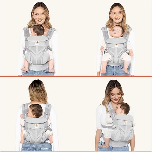 Ergobaby Omni Classic (formerly OMNI 360) All-Position Baby Carrier for Newborn to Toddler with Lumbar Support and Cool Air Mesh, 7-45 Pounds, Pearl Grey, One Size