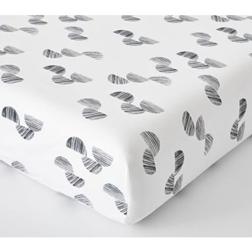 Organic Origin Crib Fitted Sheet, White/Charcoal