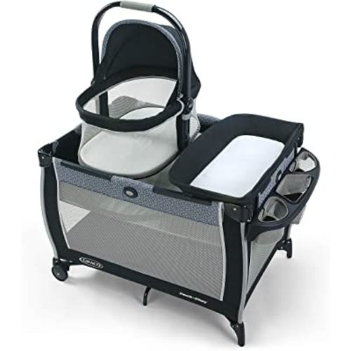 Graco Pack 'n Play Day2Dream Bassinet Playard | Features Portable Bedside Bassinet, Diaper Changer, and More, Hutton