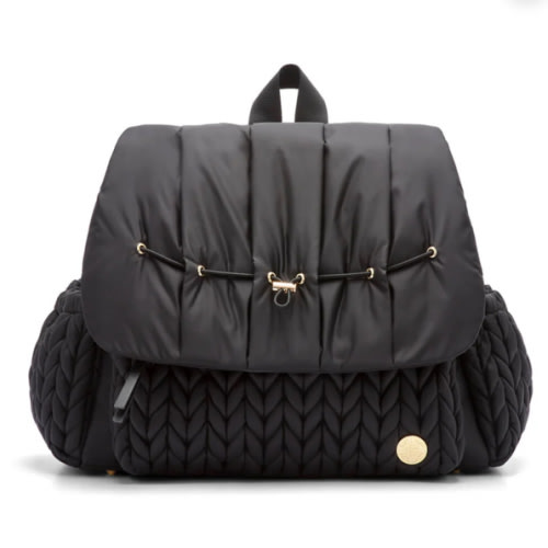 Levy Stylish Diaper Backpack - Black Herringbone