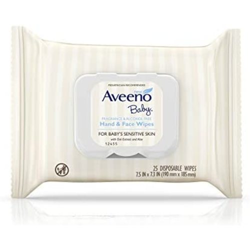 Aveeno, Baby Hand & Face Wipes, 25 Count