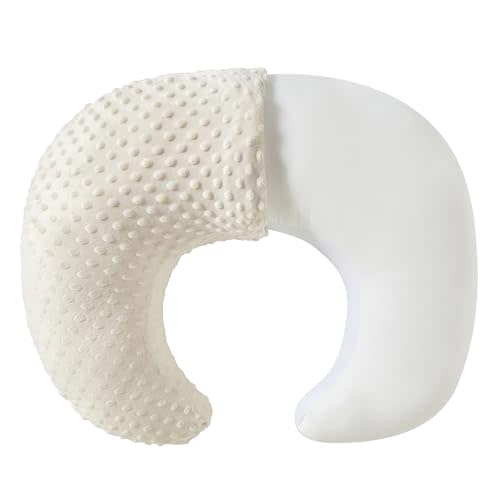 QUENESS Extra Large Nursing Pillow and Positioner, Breastfeeding, Bottle Feeding, Baby Sitting Support, Tummy Time Support for Baby Boys and Girls, Propping Baby Pillow (Beige)