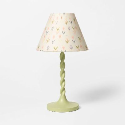 Twisted Metal Stem Table Lamp with Printed Shade -Threshold™ designed with Studio McGee