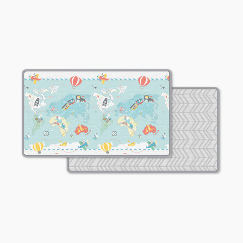 Skip Hop DOUBLEPLAY Reversible Playmat - Little Travelers/Herringbone
