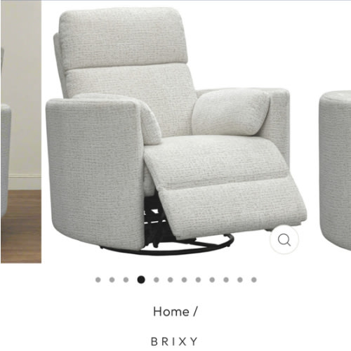 Brixy Radius Plus Power Swivel Glider Recliner with Power Tilt Headrest