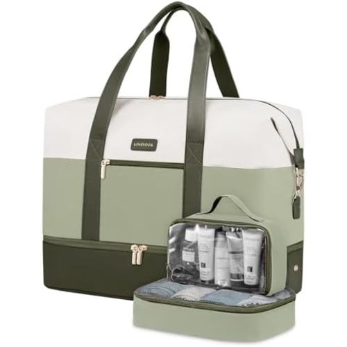 LOVEVOOK Weekender Bag, Large Travel Duffel Bag for Women with 2 Packing Cubes, Carry on Overnight Bag with Shoe Compartment, Mom Hospital Bags for Labor and Delivery