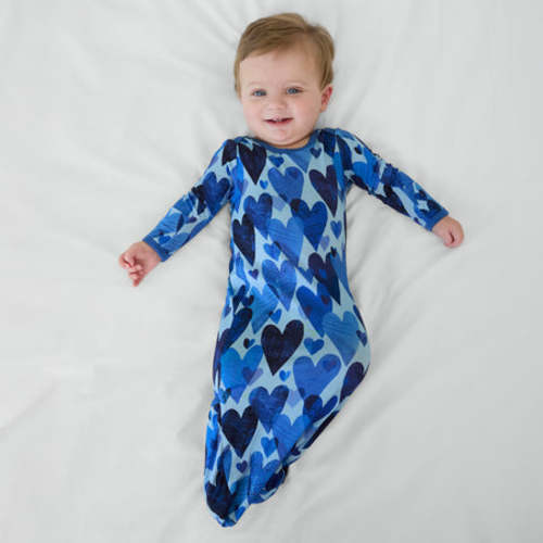 Blue Hearts & Crafts Infant Gown