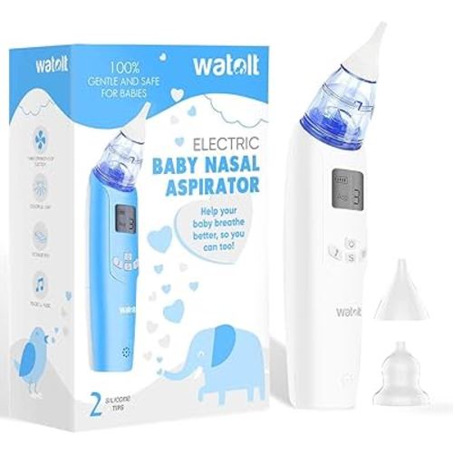 Watolt Baby Nasal Aspirator - Electric Nose Suction for Baby - Automatic Booger Sucker for Infants - Battery Powered Snot Mucus Remover for Kids Toddlers