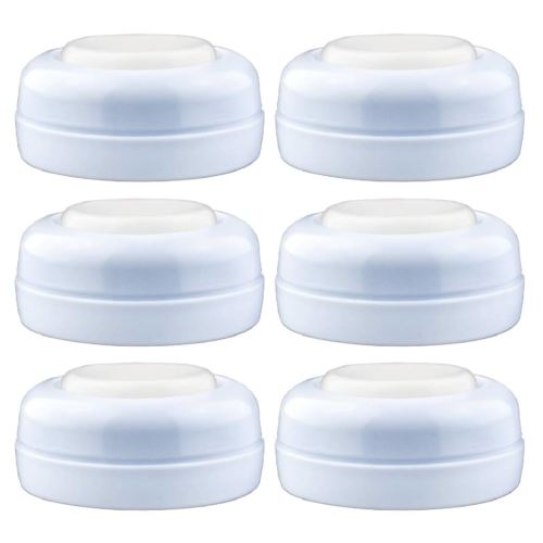 Maymom Screw Lids Aka Travel Caps with Rewritable Sealing Disc Compatible with Avent Bottle, Maymom Wide Mouth Bottles; Cap Replace Avent Natural Bottle Sealing Ring and Sealing Disc, 6pcs. (Blue)