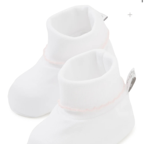 White/Pink Kissy Basics Booties
