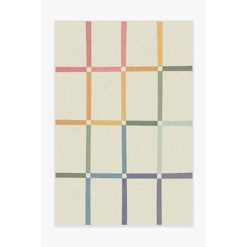 The Home Edit Joanna Ivory Rainbow Tufted Rug | Ruggable