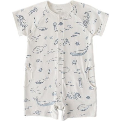 Print Short Sleeve Organic Cotton Romper