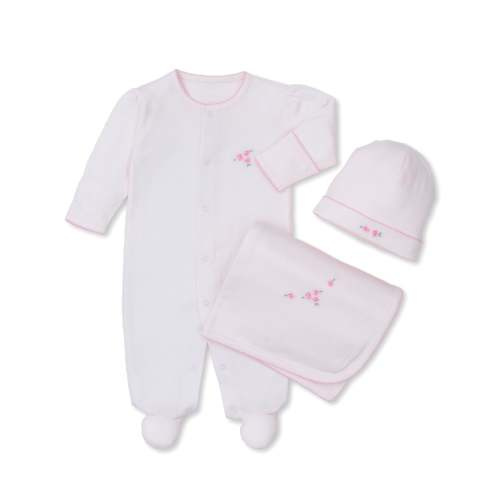 Pink Pointelle Footie, Blanket & Hat Gift Set