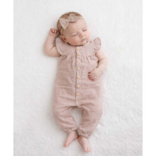 Jennifer Linen Jumper + Bow – Olive and Cradle