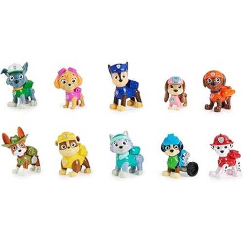Paw Patrol, 10th Anniversary, All Paws On Deck Toy Figures Gift Pack with 10 Collectible Action Figures, Kids Toys for Ages 3 and up
