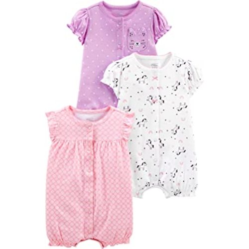 Simple Joys by Carter's baby-girls 3-pack Snap-up Rompers