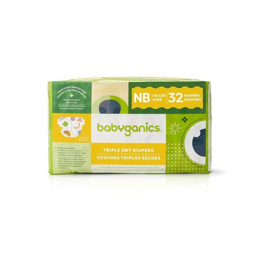 Babyganics Diapers, Size 1 (18-14 lbs) 232 Count, Ultra Absorbent, Unscented, Made Without Chlorine, Latex