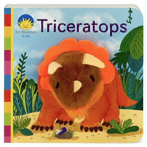 Dinosaur Finger Puppet Board Book From Smithsonian Kids: Triceratops - For Little Dinosaur Lovers Ages 1 - 3